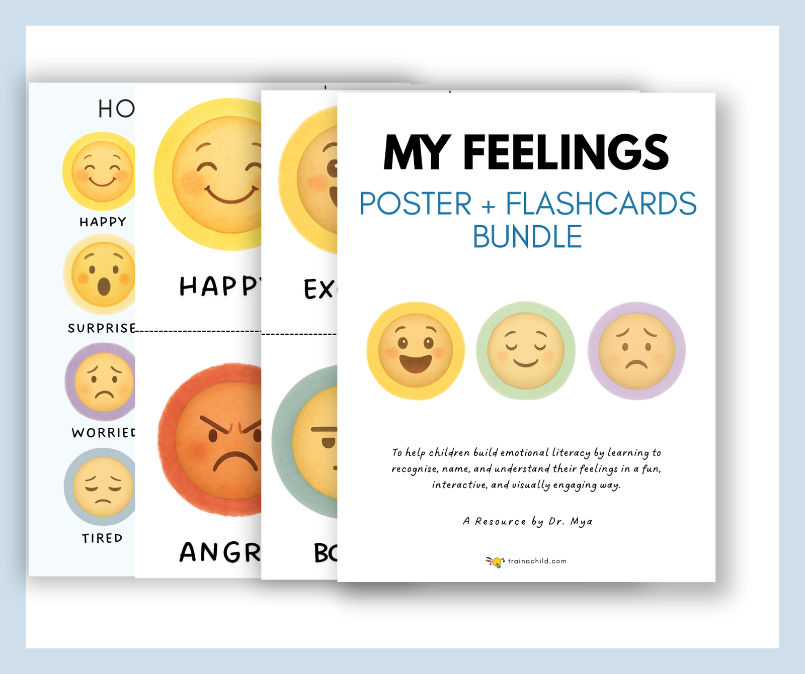 My Feelings Poster + Flashcards Bundle