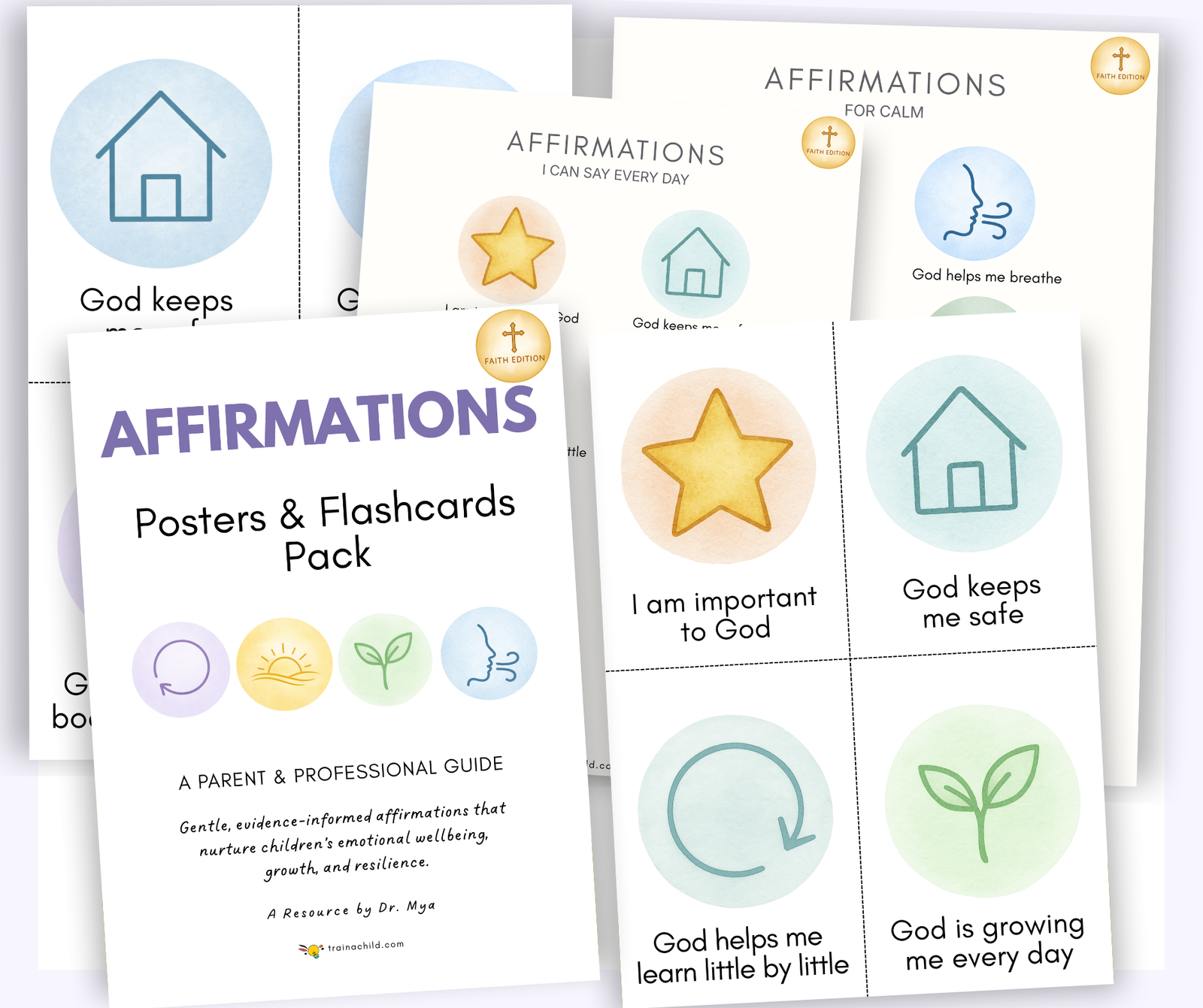 Affirmation Posters & Flashcards Pack – Faith Edition