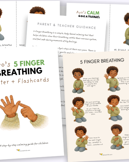 Ayo’s 5-Finger Breathing Poster + Flashcards