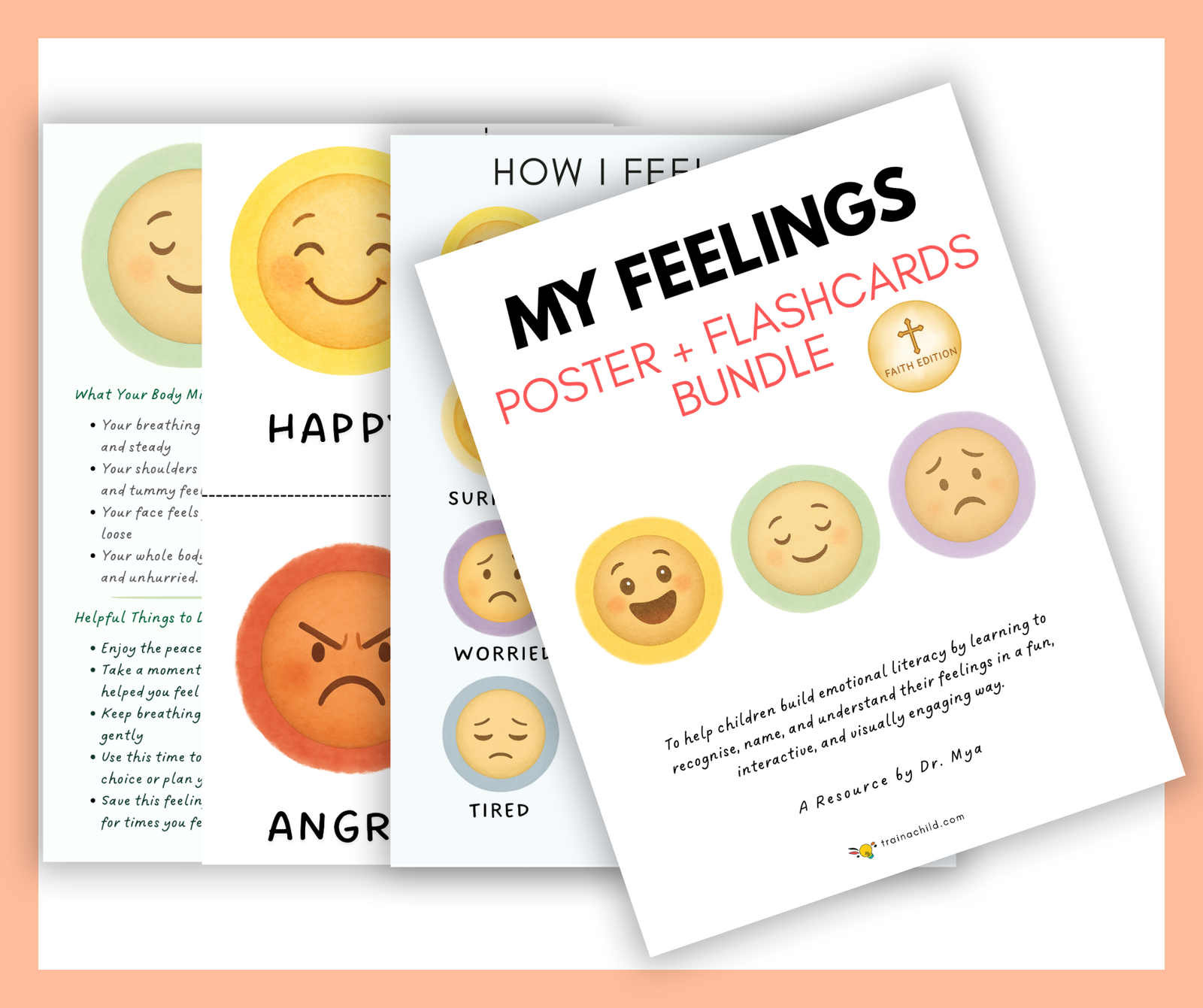 My Feelings Poster + Flashcards Bundle (Faith Infused)