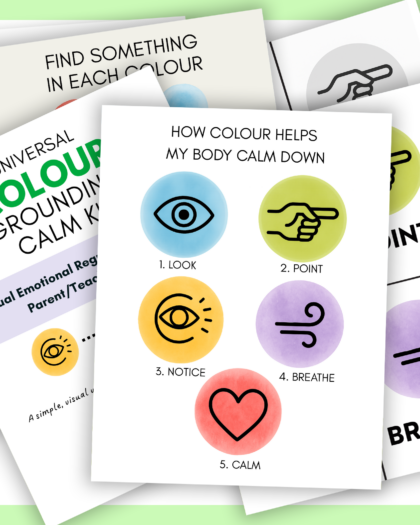 The Universal Colour Grounding Calm Kit - Visual Emotional Regulation Posters + Parent/Teacher Guide