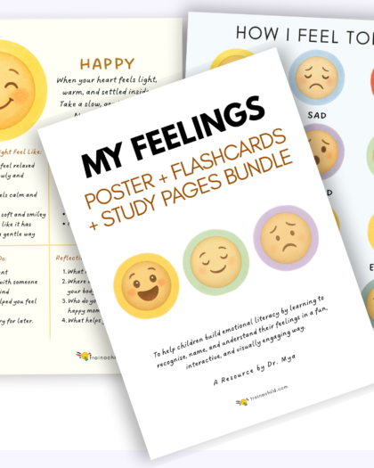 My Feelings – Poster + Flashcards + Study Pages Complete Bundle